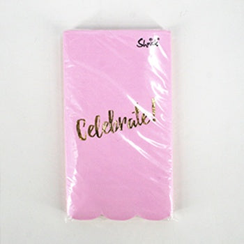 15PK 40X33CM 3PLY LUXE PINK CELEBRATE NAPKIN